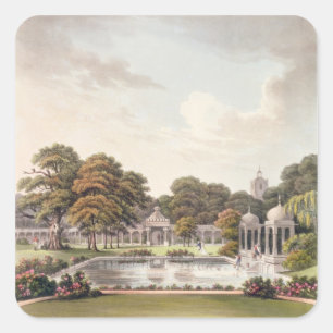 Adesivo Quadrado Vista da abóbada, pavilhão de Brigghton, gravado