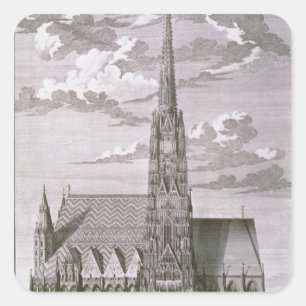 Adesivo Quadrado Vista da catedral do St. Stephan