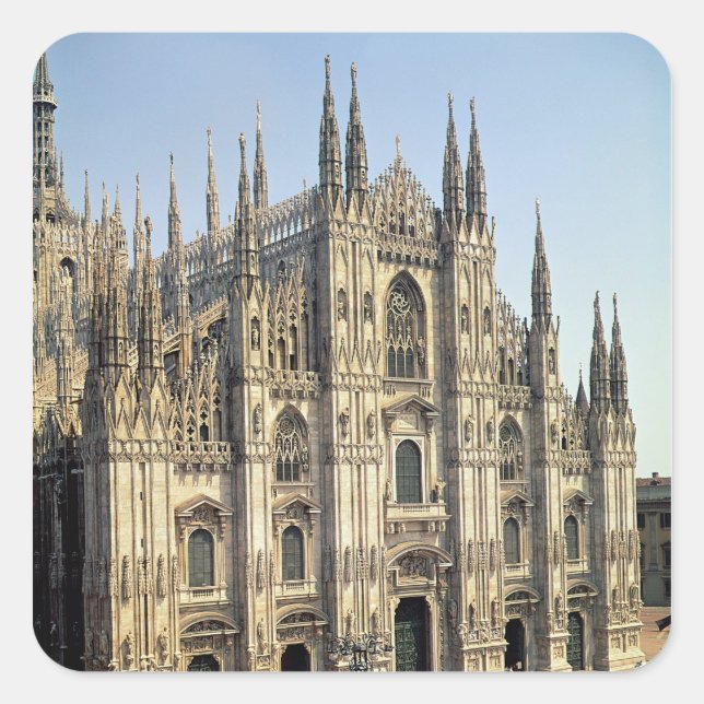 Adesivo Quadrado Vista da fachada, começada 1386 (Frente)