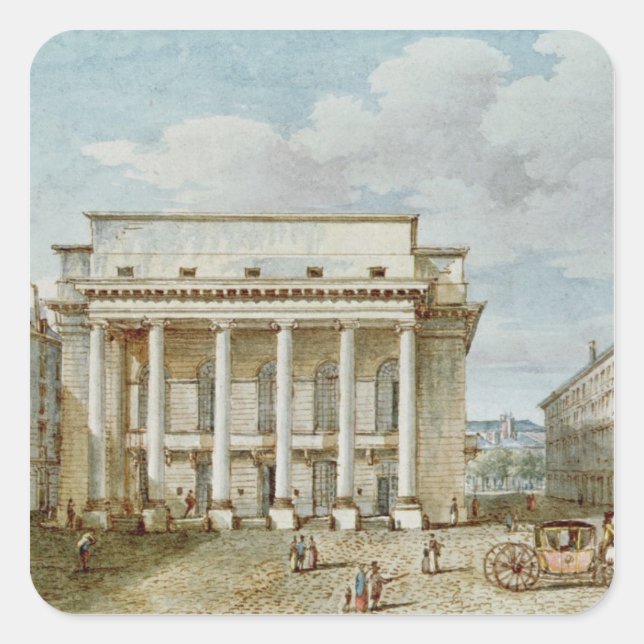 Adesivo Quadrado Vista da fachada do teatro italiano (Frente)