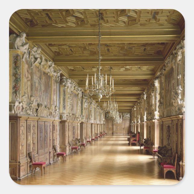 Adesivo Quadrado Vista da Galerie Francois I, 1528-40 (Frente)