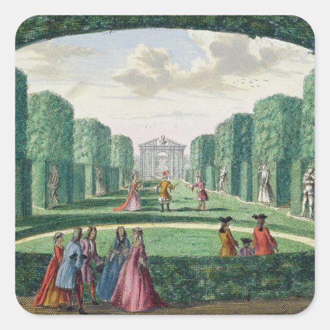 Adesivo Quadrado Vista da loggia verde ao teatro, de 'H (Frente)