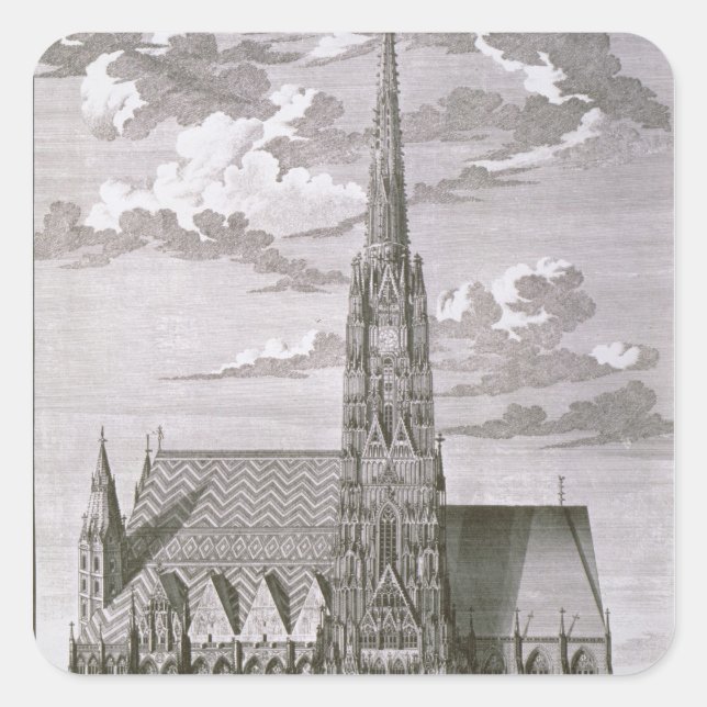 Adesivo Quadrado Vista da Rua. Catedral de Stephan (Frente)