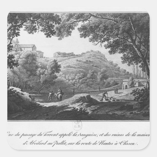Adesivo Quadrado Vista da torrente conhecida como La Sanguese (Frente)