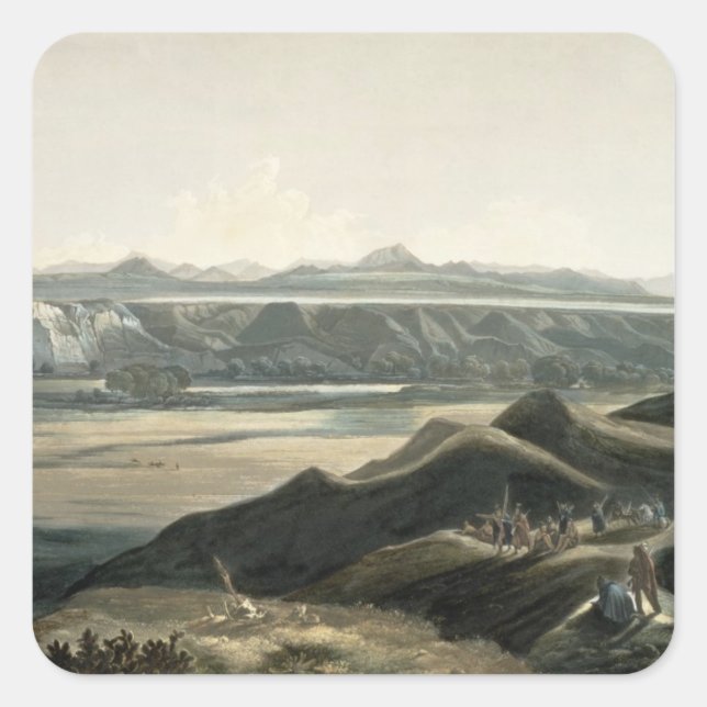 Adesivo Quadrado Vista das Montanhas Rochosas, placa 44 do Volume (Frente)