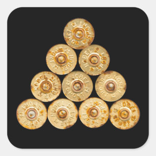 Adesivo Quadrado Vista de cima dos cartuchos de caça