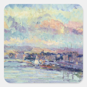 Adesivo Quadrado Vista de Paris (óleo em canvas)