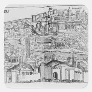 Adesivo Quadrado Vista de Roma, 1493