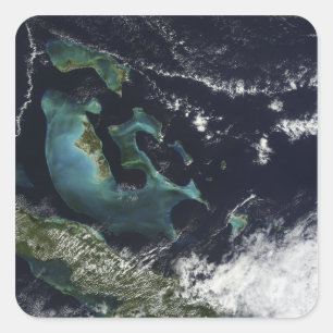 Adesivo Quadrado Vista de satélite das Ilhas Bahama