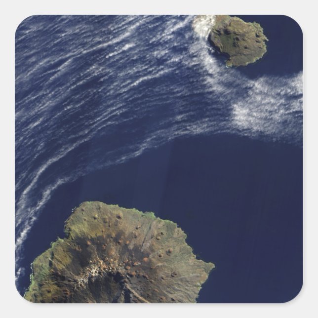Adesivo Quadrado Vista de satélite das Ilhas Príncipe Edward (Frente)