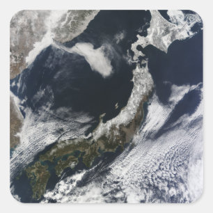 Adesivo Quadrado Vista de satélite do Japão
