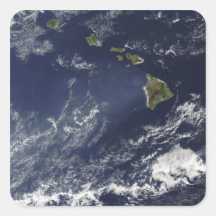 Adesivo Quadrado Vista de satélite do nevoeiro vulcânico