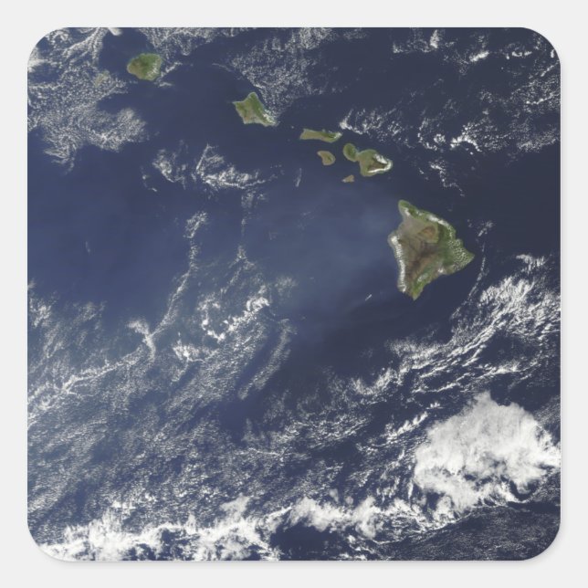 Adesivo Quadrado Vista de satélite do nevoeiro vulcânico (Frente)