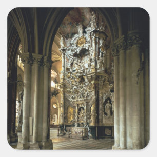 Adesivo Quadrado Vista do altar e do "Transparente", c.1720