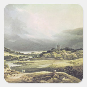 Adesivo Quadrado Vista do castelo de Dunloe, Killarney, 1805