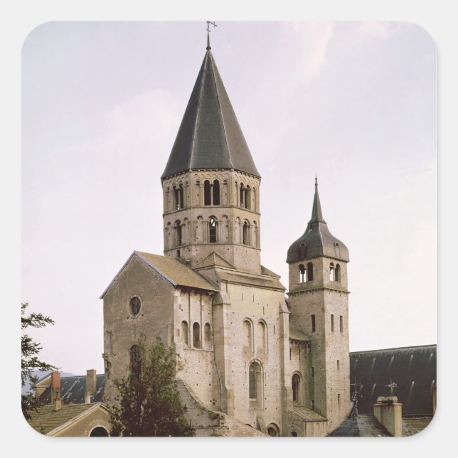 Adesivo Quadrado Vista do Clocher de l'Eau Benite (Frente)