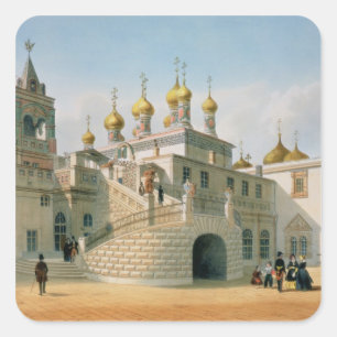 Adesivo Quadrado Vista do palácio do Boyar na Moscovo Kremlin