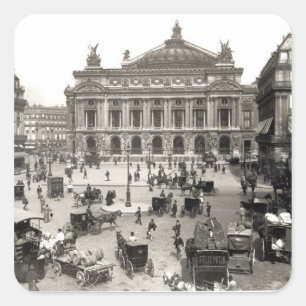 Adesivo Quadrado Vista do teatro da ópera de Paris, 1890-99
