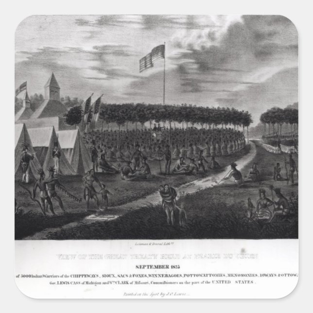 Adesivo Quadrado Vista do Tratado de Excelente Realizado em Prairie (Frente)