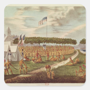 Adesivo Quadrado Vista do Tratado de Excelente Realizado em Prairie