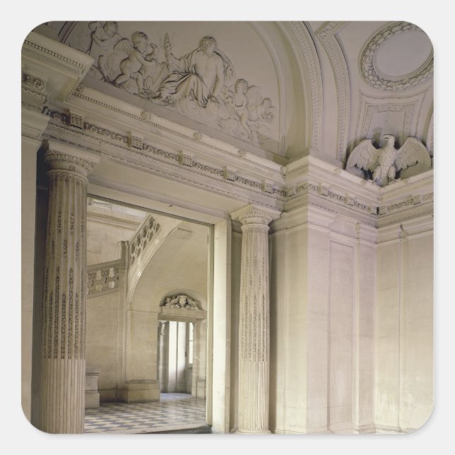 Adesivo Quadrado Vista do vestibular central, construído entre 1642 (Frente)