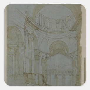 Adesivo Quadrado Vista em St Peter novo em Roma