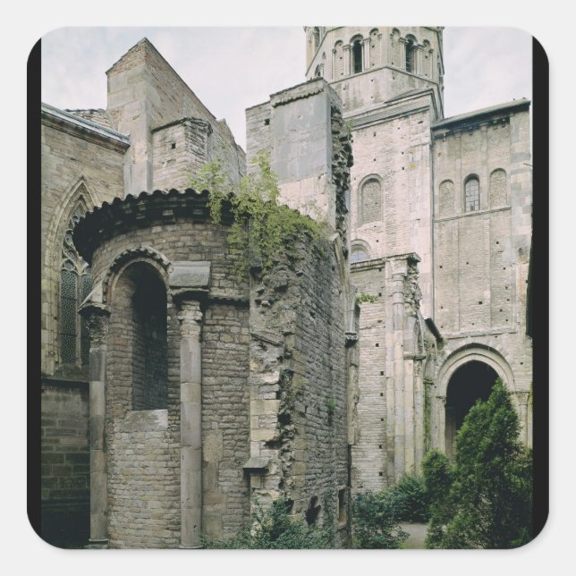 Adesivo Quadrado Vista exterior do apsidiol da Abadia (Frente)