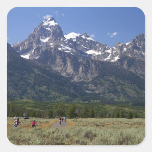 Adesivo Quadrado Vista panorâmica da Cordilheira Teton