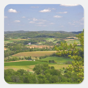 Adesivo Quadrado Vista panorâmica de terras agrícolas ao sul de Arc