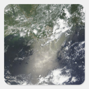 Adesivo Quadrado Vista satélite das raias e das fitas do óleo