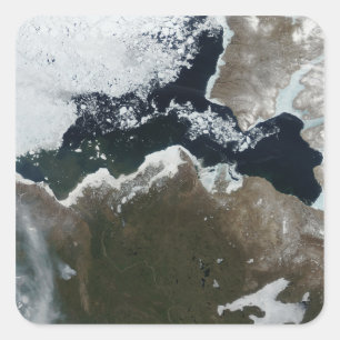 Adesivo Quadrado Vista satélite de Canadá noroeste