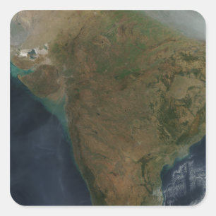 Adesivo Quadrado Vista satélite de India central