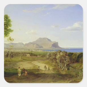 Adesivo Quadrado Vista sobre Palermo, 1828