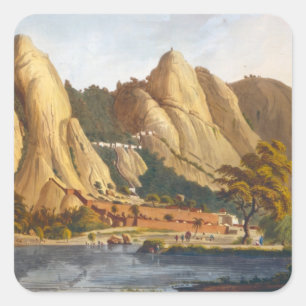 Adesivo Quadrado Vista sul de Sewandroog, ilustração 'de Twelv