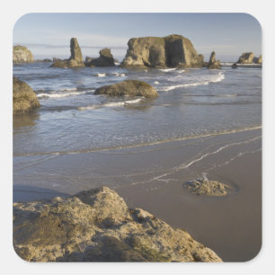 Adesivo Quadrado Vistas costeiras, Bandon, Oregon