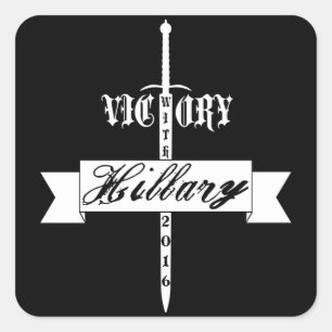 Adesivo Quadrado Vitória com Hillary - 2016