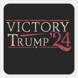 Adesivo Quadrado Vitória Trump 24 Presidente Republicano 47 EUA