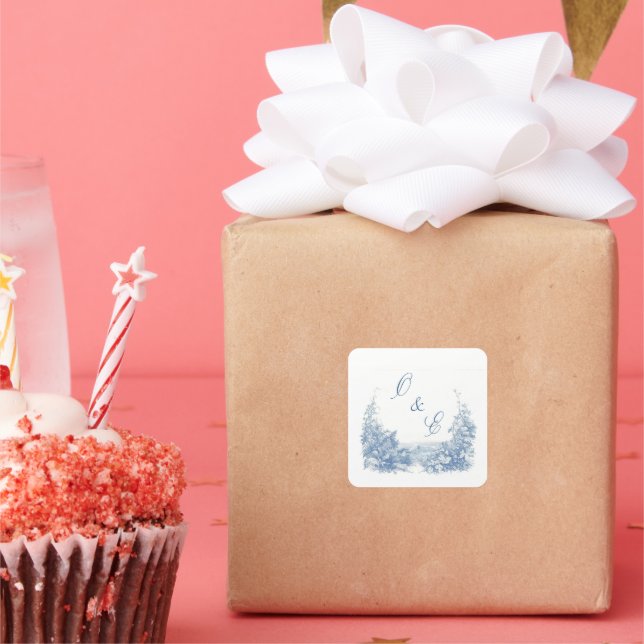 Adesivo Quadrado Vitoriano Crest Barroco Poeira Azul (Festa)