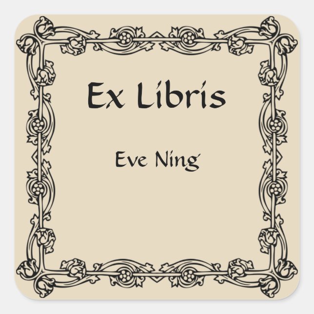 Adesivo Quadrado Vitoriano de Quatro Cantos do Canto (Frente)