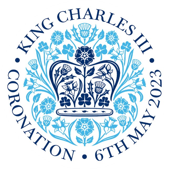 Adesivo Quadrado Viva o Rei e Rainha Coronação Editável. (Criador carregado)