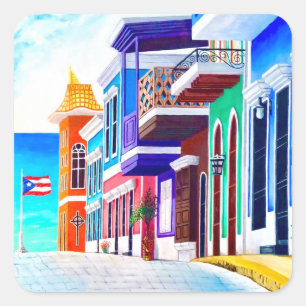 Adesivo Quadrado ¡Viva Porto Rico!