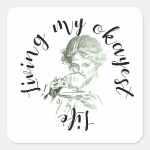 Adesivo Quadrado Vivendo Minha Vida Mais Ocupada