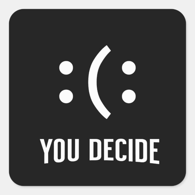 Adesivo Quadrado Você Decide Emoji Mood Design (Frente)