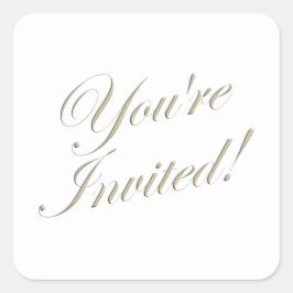 Adesivo Quadrado Você é Convidado para Envelope de Casamento