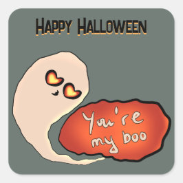 Adesivo Quadrado Você é meu Boo | Cute Halloween