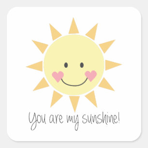Adesivo Quadrado Você é minha luz do sol!