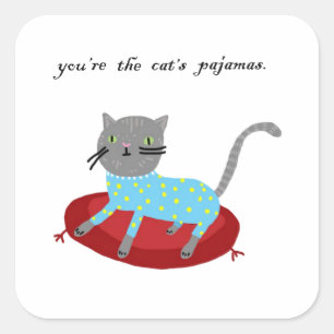 Adesivo Quadrado Você é os pijamas do gato