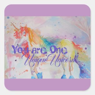 Adesivo Quadrado Você É Um Unicórnio Único! Girls Pink Unicorns