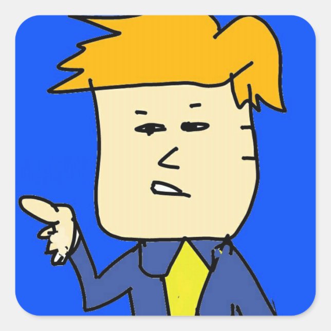 Adesivo Quadrado você está sendo demitido garoto de desenho animado (Frente)