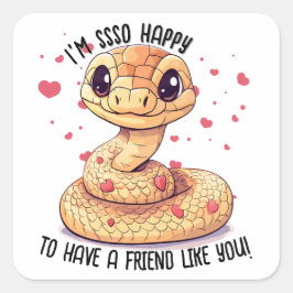 Adesivo Quadrado Você está tão feliz... Dia de os namorados cobra